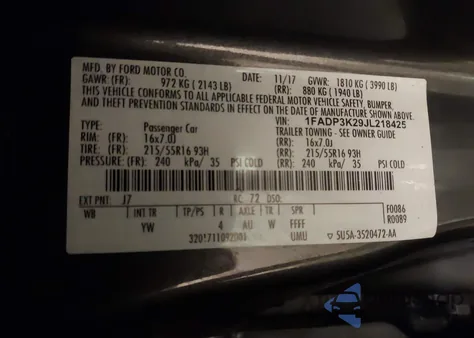 2018 Ford Focus Se из США, поврежденный, VIN 1FADP3K29JL218425